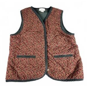 Jones New York Sport Paisley Quilted Vest | Vintage Made in Hong Kong | Size M